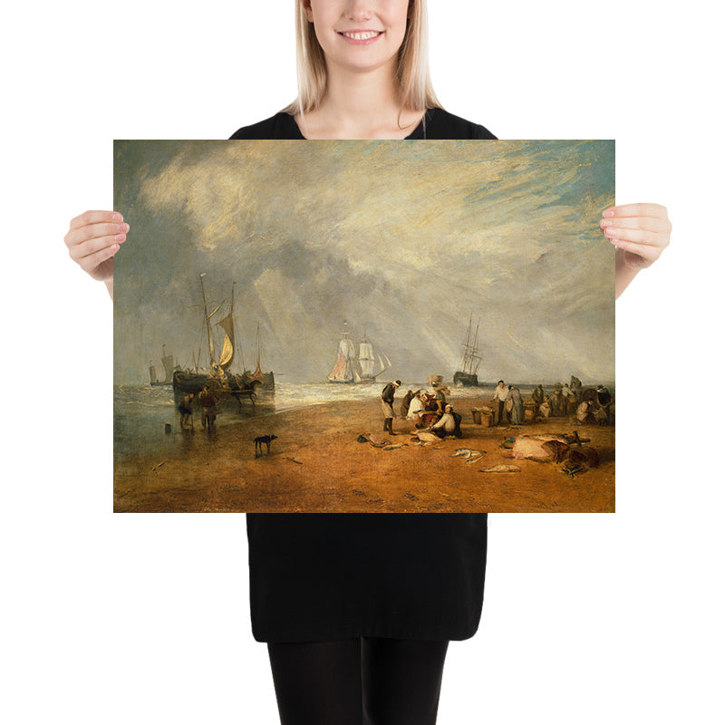 The Fish Market at Hastings Beach by Turner, 1810