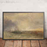 Stürmische See, die an einem Ufer bricht, von Turner, 1840 