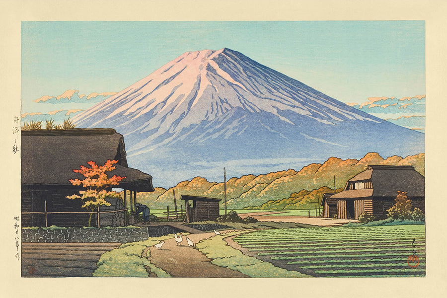 Herbst in Funatsu mit dem Fuji von Hasui Kawase, 1935 