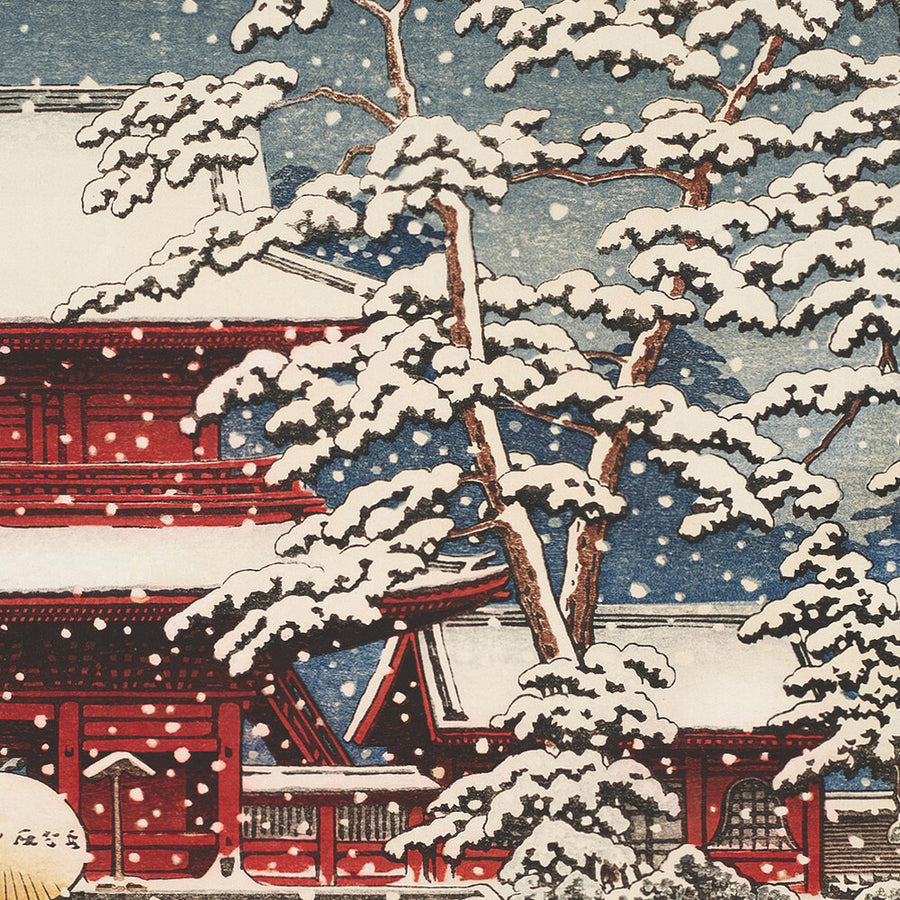 Zojoji-Tempel im Schnee, Tokio von Hasui Kawase 1929 