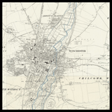 Mapa antiguo personalizado de Winchester 