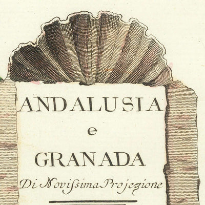 Old Map of Andalusia & Granada by Zatta, 1776: Seville, Malaga, Gibraltar, Cadiz