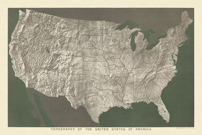 Topographie des États-Unis d'Amérique par Yaggy, 1893 