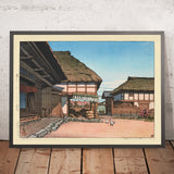 Autumn at a Farmhouse in Ayashi, Miyagi by Hasui Kawase, 1935