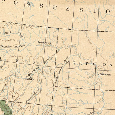 Old Map of Forests & National Parks in the Western USA by USGS, 1900: Yellowstone, Sierra Nevada, Etc.