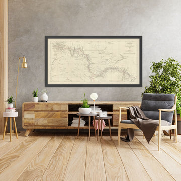 Mappa antica del percorso africano del Dr. Livingstone di Arrowsmith, 1857: Linyanti, Quelimane, Cascate Vittoria, Zambesi, Kalahari 