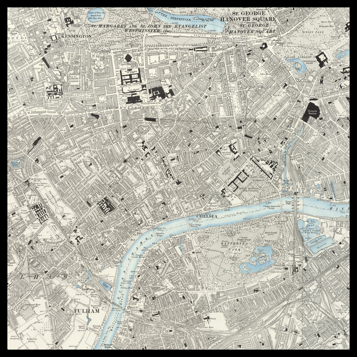 An old Ordnance Survey map of Chelsea