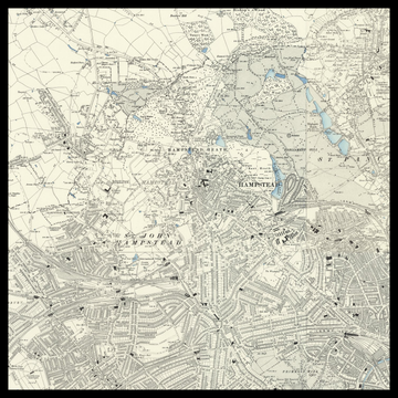 Un antiguo mapa de Ordnance Survey de Hampstead