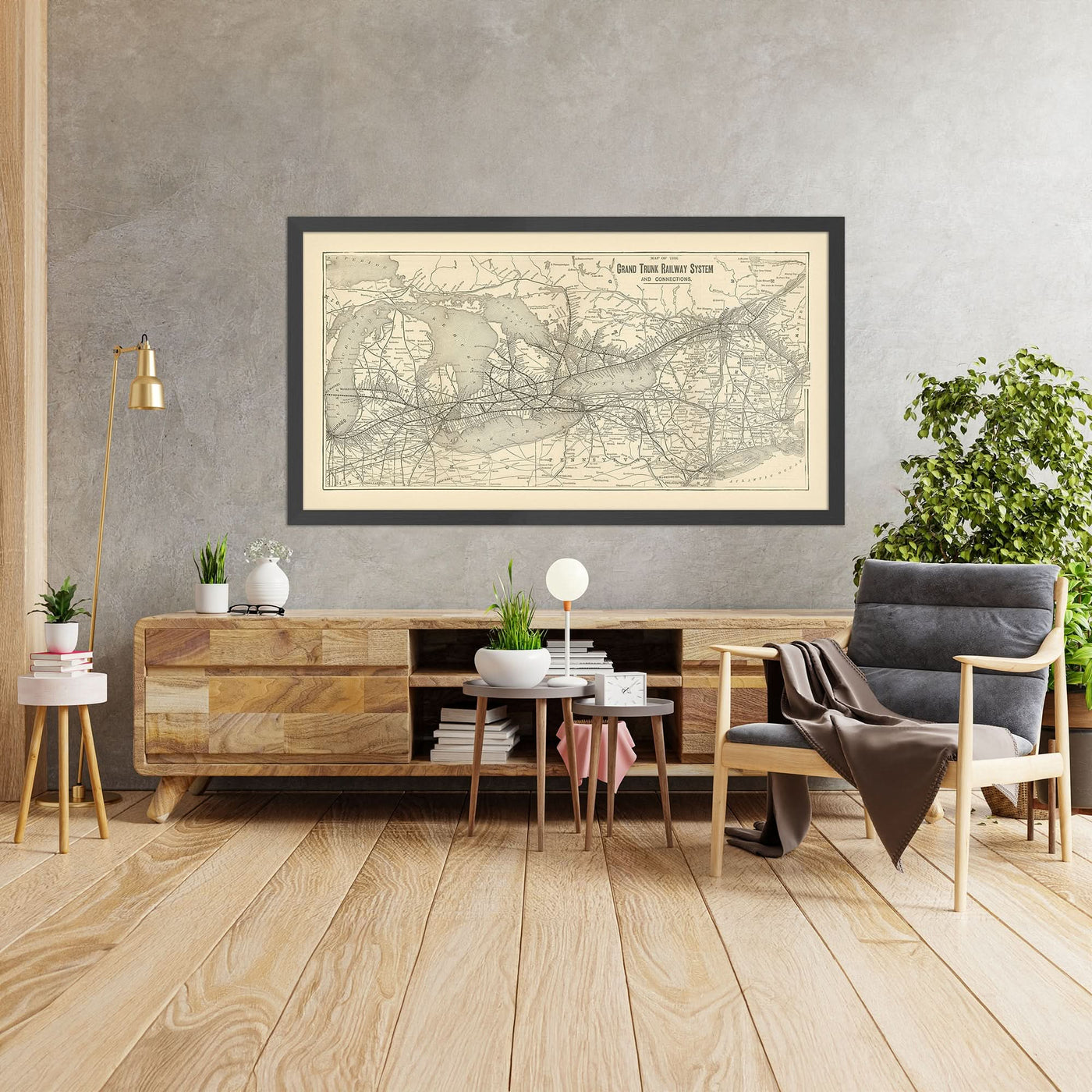 Old Map of the Grand Trunk Railway, 1898: Toronto, Chicago, Niagara Falls, Ontario, Quebec