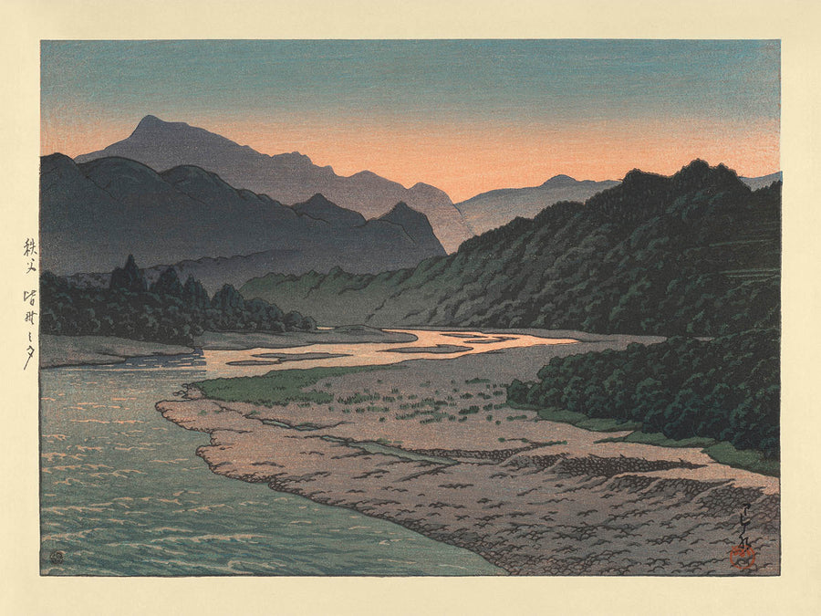 Evening at Minano, Chichibu by Hasui Kawase, 1935