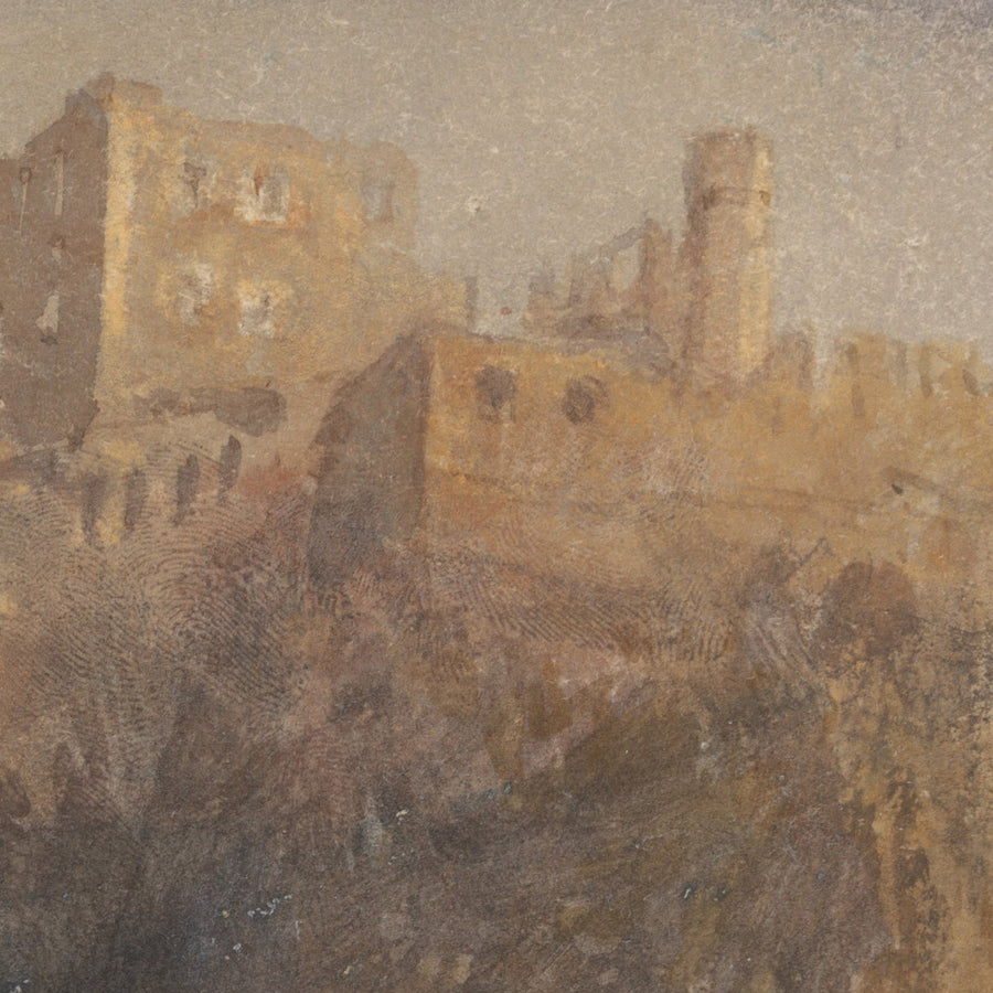 Rheinfels Looking to Katz and Gourhausen by Turner, 1817