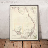 Mappa antica dell'Australia orientale di Arrowsmith, 1844: Sydney, Adelaide, Hobart, Carpentaria, Tasmania 
