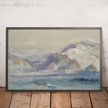 A framed image of Genoa From The Sea by Turner 1828