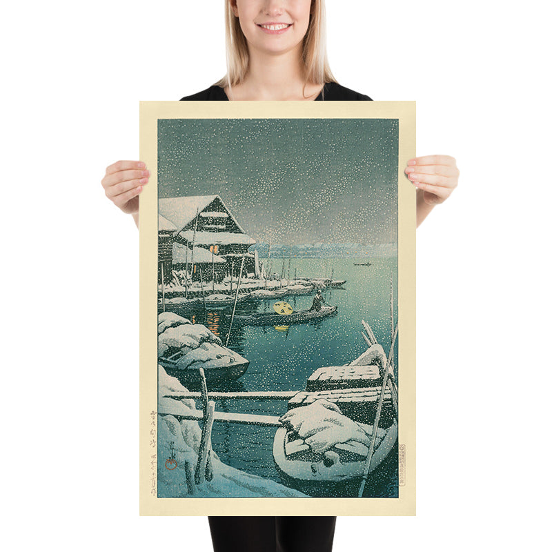 Schneesturm in Mukojima von Hasui Kawase, 1935 