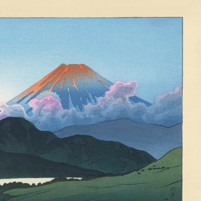 Mont Fuji au coucher du soleil, lac Ashino par Hasui Kawase, 1935 