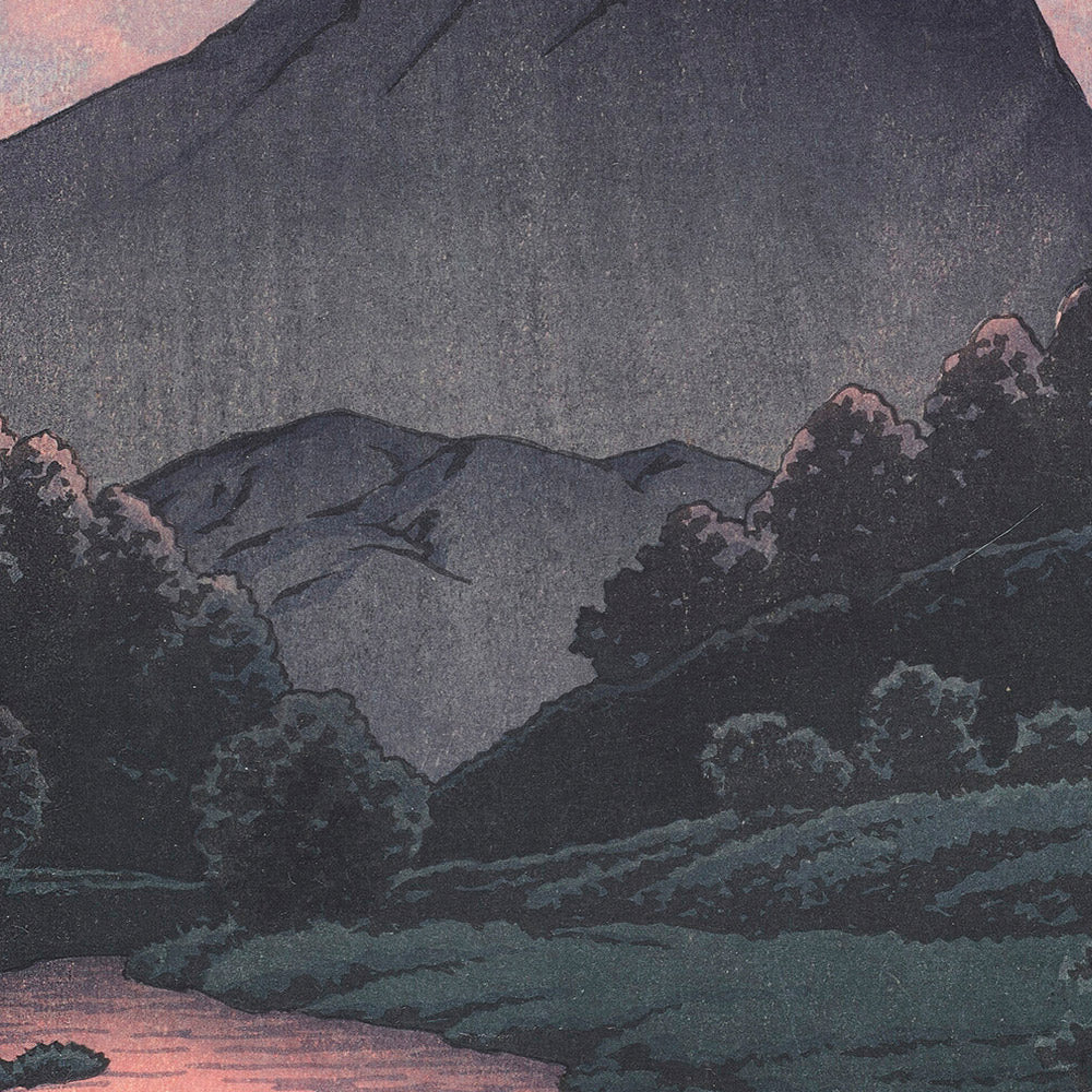 Mt. Kamaga, Hida with Dawn Sky by Hasui Kawase, 1935