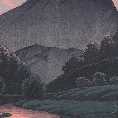Mt. Kamaga, Hida with Dawn Sky by Hasui Kawase, 1935