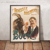 Roessle Brewery Vintage Bock Beer Poster – Boston, 1894