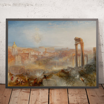 Ein gerahmtes Bild von Modernes Rom - Campo Vaccino von Turner 1839
