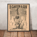H. Clausen & Son Vintage Bock Beer Poster, 1879
