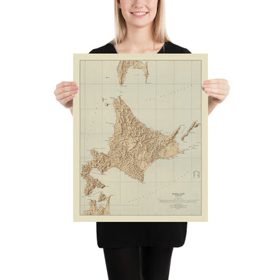 Alte topografische Karte von Hokkaido, 1944: US Geological Survey, Sapporo, Asahikawa, Hakodate 