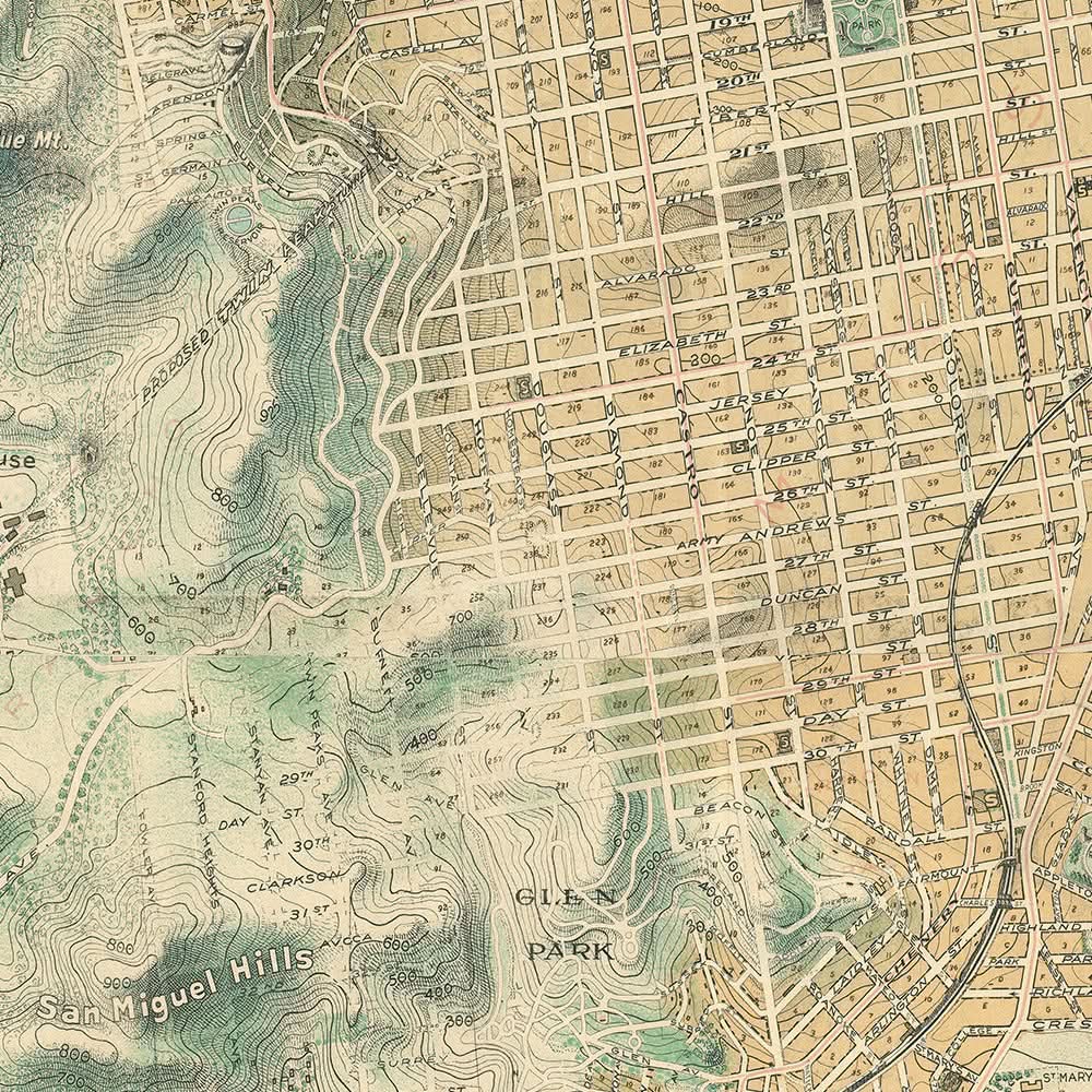 Seltene riesige Straßenkarte von San Francisco von Chevalier, 1911 