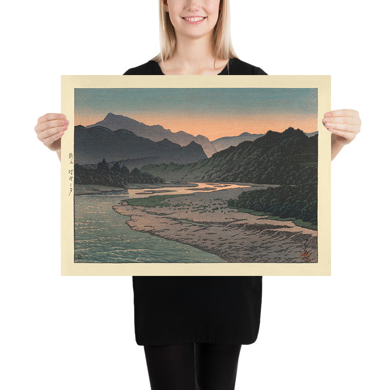 Evening at Minano, Chichibu by Hasui Kawase, 1935