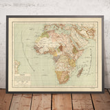 Old Ottoman Arabic Map of Africa by Eşref, 1893