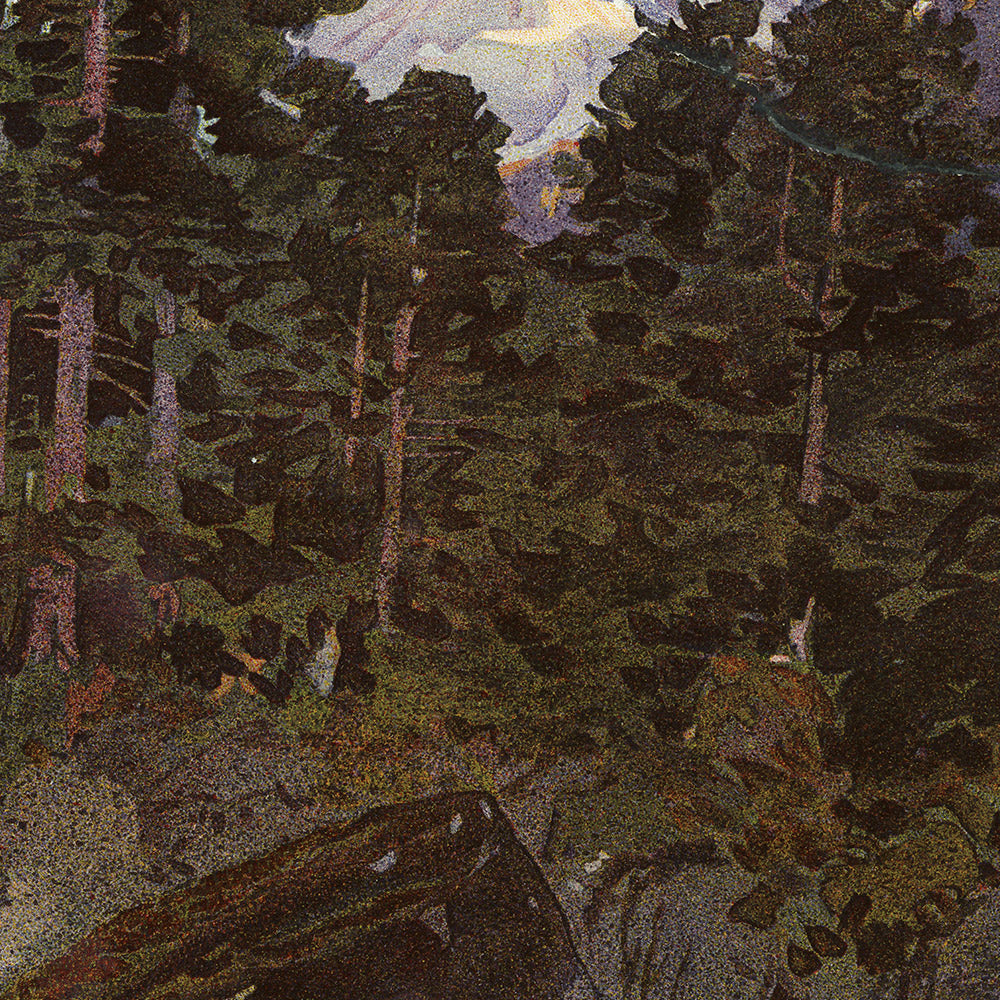 Engadin, Switzerland Travel Poster: Bernina-Bahn by Anton Reckziegel, 1908