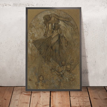 A framed image of Ascension by Alphonse Mucha, 1860