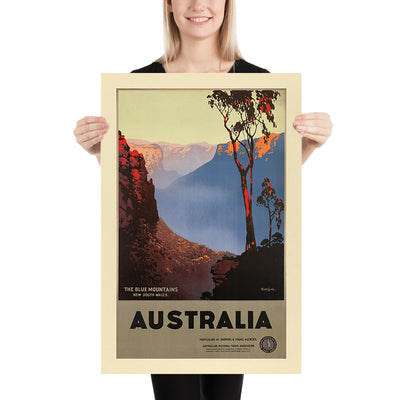 Blue Mountains Travel Poster: The Blue Mountains, New South Wales by James Northfield, 1930