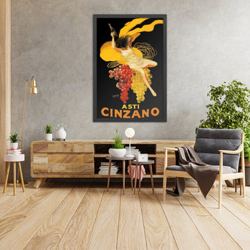 A framed image of Asti Cinzano Vintage Aperitif Poster by Leonetto Cappiello, 1910