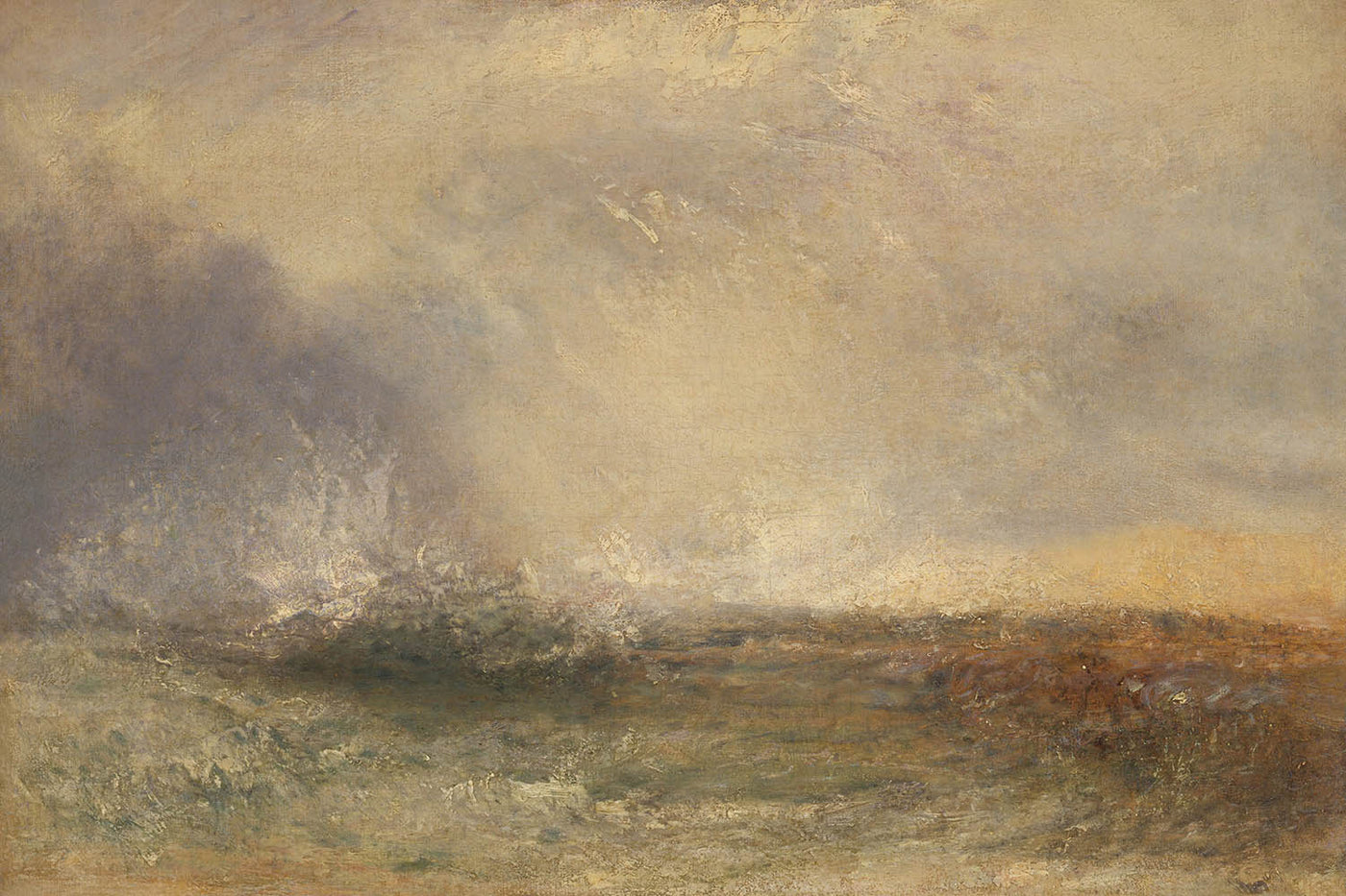 Stormy Sea Breaking on a Shore by Turner, 1840