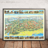 Ancienne carte picturale du Tyrol et des Dolomites, 1973 : Great Dolomites Rd, Cortina, Bolzano, Merano, Tre Cime 
