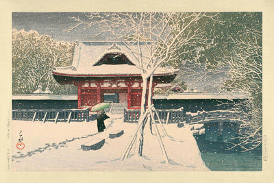 Neige dans le parc Shiba par Hasui Kawase, 1935 