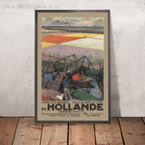 Holland Reiseplakat: Visitez les champs de fleurs von Chemins de fer néerlandais, 1903 