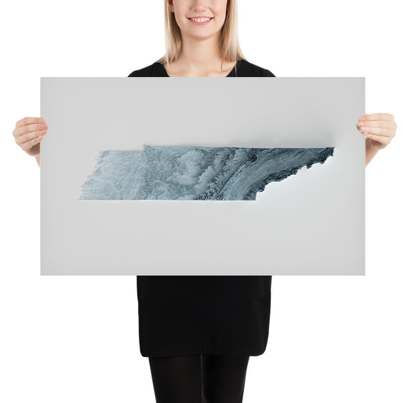 Tennessee Topographic 3D Relief Map