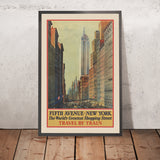 New York City Reiseposter: Fifth Avenue – Reise per Bahn, 1932 