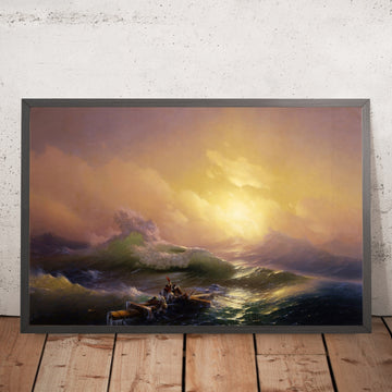 A framed image of The Ninth Wave by Ivan Konstantinovich Aivazovsky, 1850
