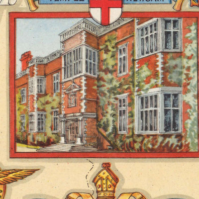 Old Pictorial Map of West Riding of Yorkshire by Clegg, 1946: Leeds, Bradford, Rivers, Churchill Quotes, Coats of Arms