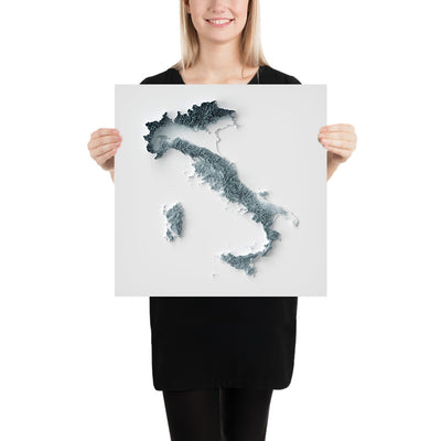 Italy Topographic 3D Relief Map