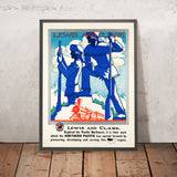 Reiseposter des pazifischen Nordwestens: Lewis und Clark von der Northern Pacific Railway 