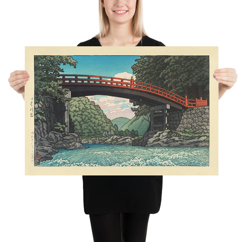 Kamibashi-Brücke in Nikko (Heilige Brücke) von Hasui Kawase 1935 