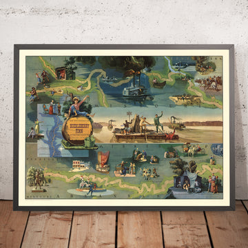 Les aventures de Huckleberry Finn par Henry, 1959 : rivière Mississippi, St. Petersburg, Le Caire, maison Wilks, Grangerfords 