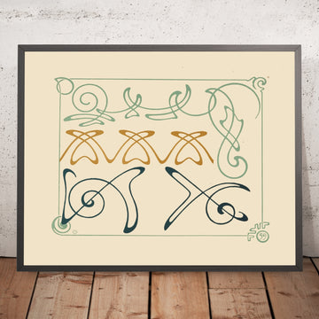 A framed image of Abstract Design Based on Arabesques by Alphonse Mucha, 1900