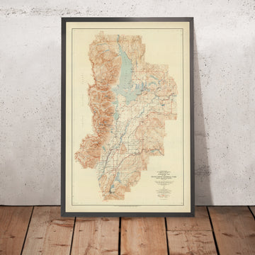 Old Topographic Map of Grand Teton National Park, 1948: Jackson Lake, Jenny Lake, Snake River, Mt Moran, Cascade Cyn