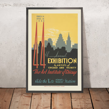 A framed image of 44th Annual Exhibition by Artists of Chicago and Vicinity by John Buczak, 1940