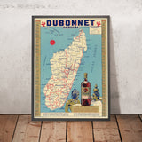 Dubonnet Quinquina Vintage Advertising Poster – Madagascar, 1951