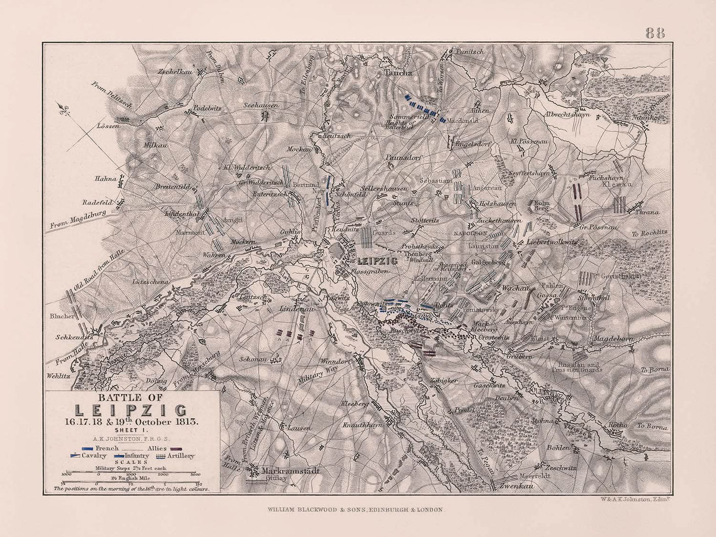 Schlacht von Leipzig von AK Johnston, 1813: Napoleonische Kriege 