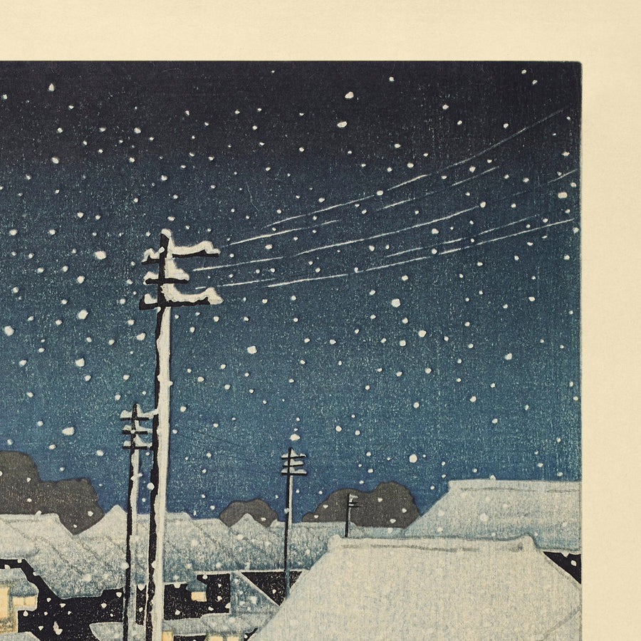 Evening Snow at Terajima Village by Hasui Kawase, 1935